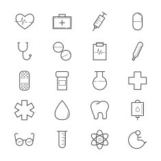 Health and Medical Icons Line