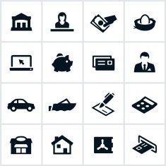 Black Banking Icons
