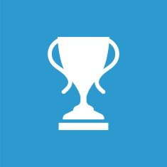 cup icon isolated white on the blue background