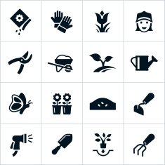 Black Gardening Icons