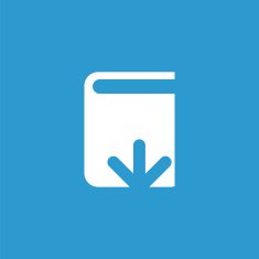 book download icon isolated white on the blue background