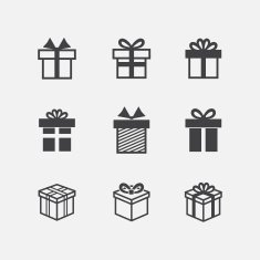 Vector Gift box black icons