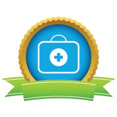 Gold doctor bag logo