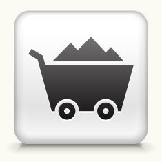 Square Button with Mine Cart