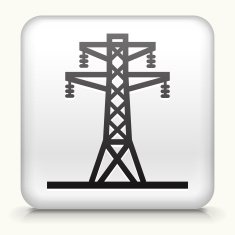 Square Button with Electric Tower