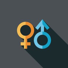 Gender symbol flat icon with long shadow