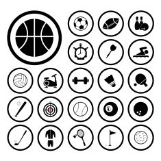Sports and exercise icons set