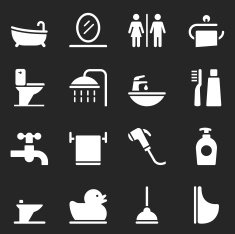 Bathroom Icons - White Series