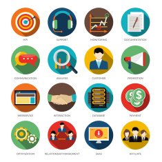 CRM Round Icons Set