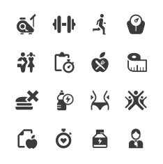 diet health and exercise icons