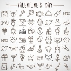 Set valentine's day objects Love icon