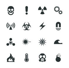 Hazard Sign Silhouette Icons