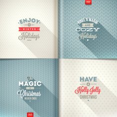 Set of Christmas type design with long shadow