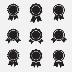 Badge with ribbons icon
