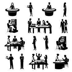 People In Casino Black