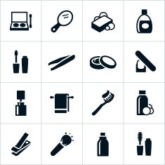Black Personal Care Icons