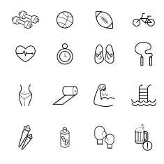 Fitness and Sport vector icons