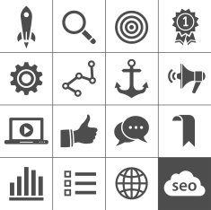Search engine optimization icon set