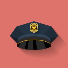 Icon of Police hat cop hat Flat style