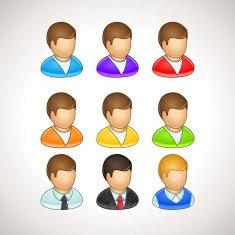 Colorful User Icons different vector avatars