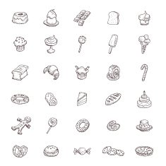 Sweets icons set vector illustration