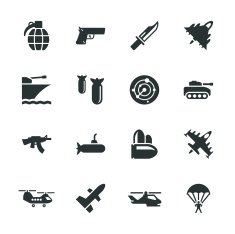 Military Silhouette Icons N2