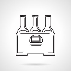 Case of beer black line vector icon