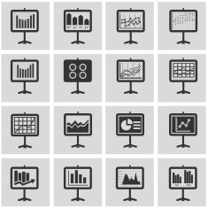 Data analysis set vector illustration