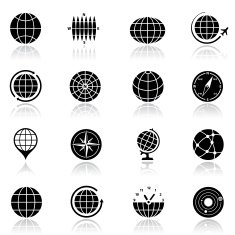 Earth Globe Icon Set