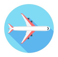 Flat Airplane Icon