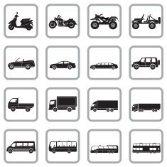 vehicles icon set