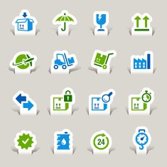 Paper Cut - Logistic and Shipping icons
