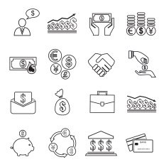 Set of 16 money finance icons