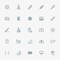 25 hospital and medicine line icons