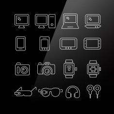 Electronic product icon set