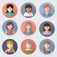 Woman avatars flat illustration