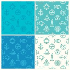 vector set of seamless patterns N3