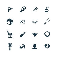 beauty salon icons set N2