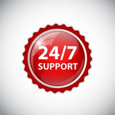 Vector 24 7 SUPPORT Sign Label Template