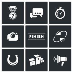 Photo finish icons Vector Illustration
