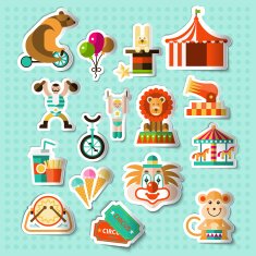 Circus stickers set N2