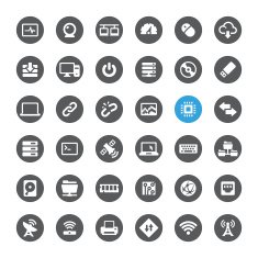 Computers and Wireless vector icons