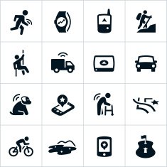 Black GPS Uses Icons