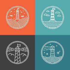 Vector lighthouse logos