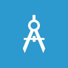 compasses icon white on the blue background N2