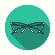 Flat Design Cats Eye Glasses Icon With Long Shadow