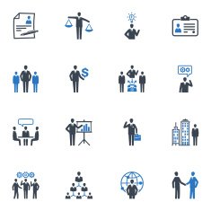 Management and Human Resource Icons - Blue Series N2