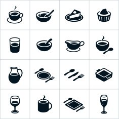 Black Serving Dishes Icons N2