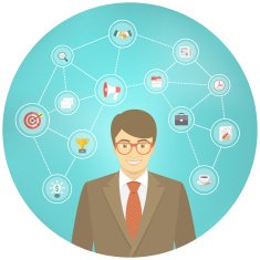 Modern Businessman Conceptual Infographics
