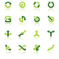 arrow signs icon set V fresh reflection